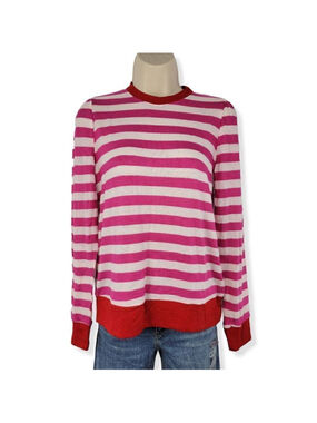 Gibson Look Fuschia striped Crewneck XSmall